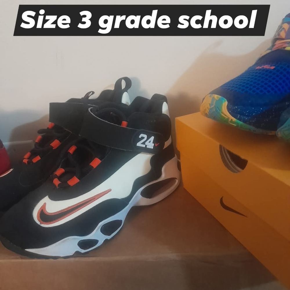 Nike Kids Sneakers Black and White with Orange Accents